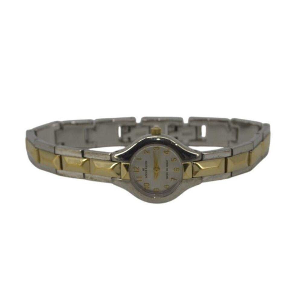 Anne Klein Wristwatch Silver Gold Tone Classic Watch Women's